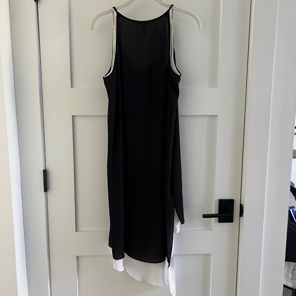 BCBG MaxAzaria High -Low Asymmetrical Slip Dress in black and white- Size M - Picture 3 of 7